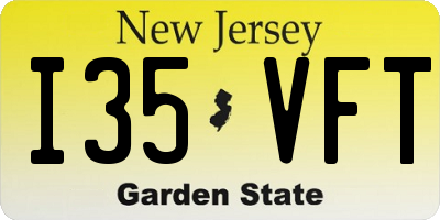 NJ license plate I35VFT
