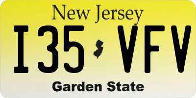 NJ license plate I35VFV