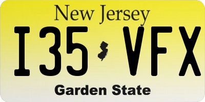 NJ license plate I35VFX