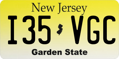 NJ license plate I35VGC