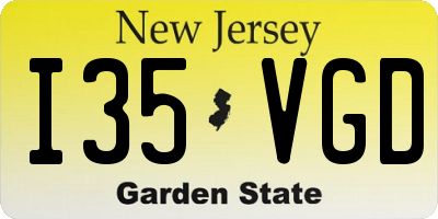 NJ license plate I35VGD