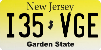 NJ license plate I35VGE
