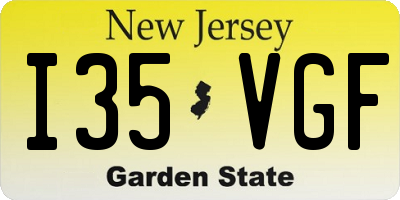 NJ license plate I35VGF