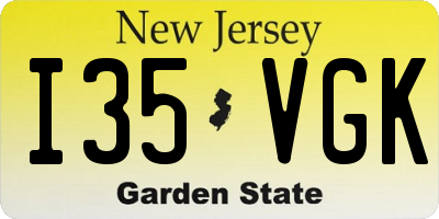 NJ license plate I35VGK
