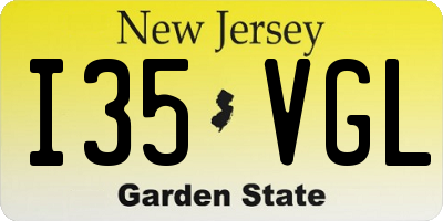 NJ license plate I35VGL