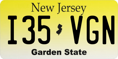 NJ license plate I35VGN