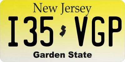 NJ license plate I35VGP