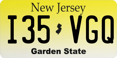 NJ license plate I35VGQ