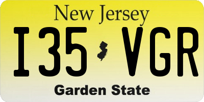 NJ license plate I35VGR