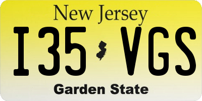 NJ license plate I35VGS