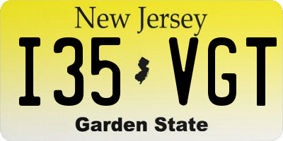 NJ license plate I35VGT