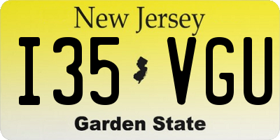 NJ license plate I35VGU