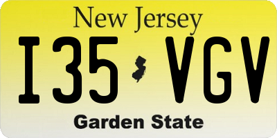 NJ license plate I35VGV