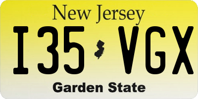 NJ license plate I35VGX