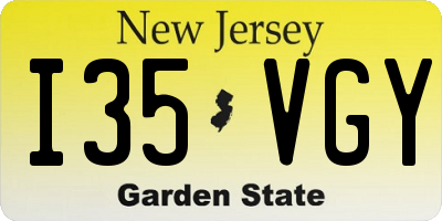NJ license plate I35VGY