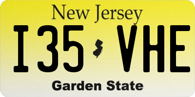 NJ license plate I35VHE