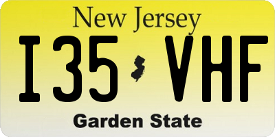 NJ license plate I35VHF