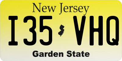 NJ license plate I35VHQ