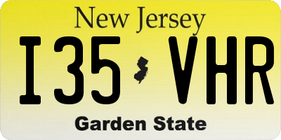 NJ license plate I35VHR