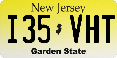 NJ license plate I35VHT
