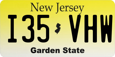 NJ license plate I35VHW