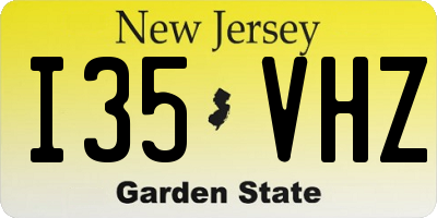 NJ license plate I35VHZ