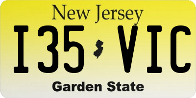 NJ license plate I35VIC