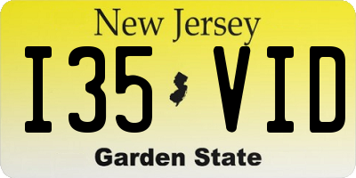 NJ license plate I35VID