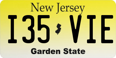NJ license plate I35VIE