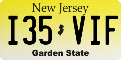 NJ license plate I35VIF