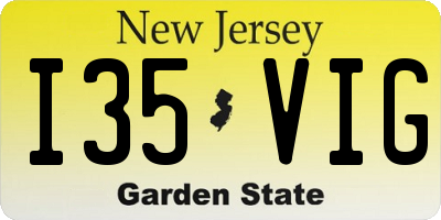 NJ license plate I35VIG