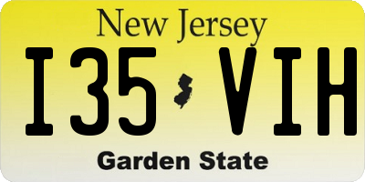NJ license plate I35VIH