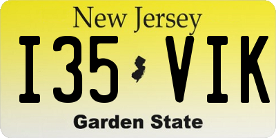 NJ license plate I35VIK