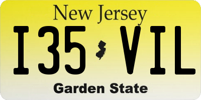 NJ license plate I35VIL