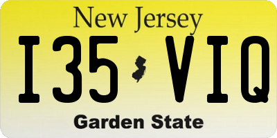 NJ license plate I35VIQ