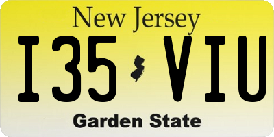 NJ license plate I35VIU