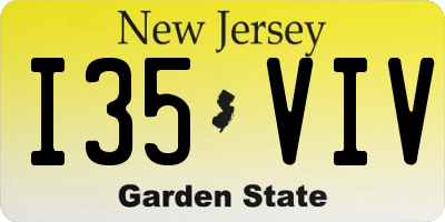 NJ license plate I35VIV