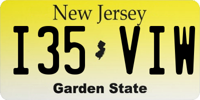 NJ license plate I35VIW
