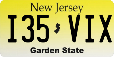 NJ license plate I35VIX