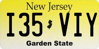 NJ license plate I35VIY