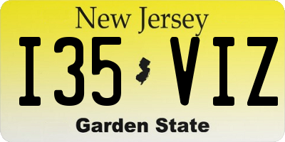 NJ license plate I35VIZ