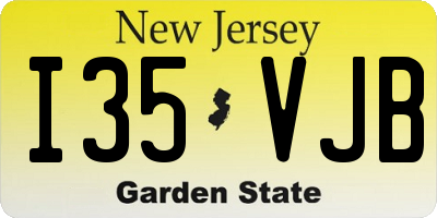 NJ license plate I35VJB