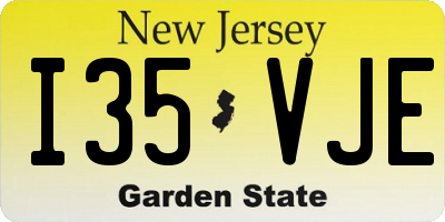 NJ license plate I35VJE