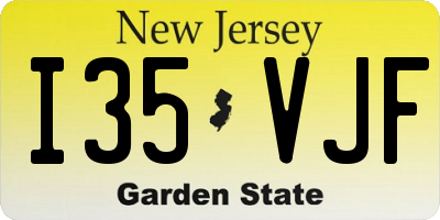NJ license plate I35VJF