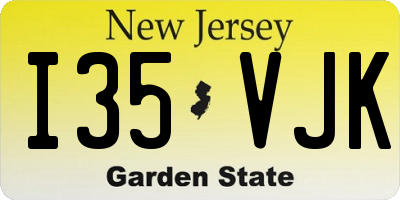 NJ license plate I35VJK