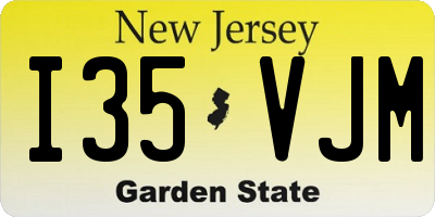 NJ license plate I35VJM