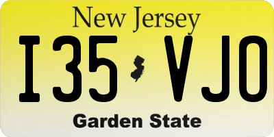 NJ license plate I35VJO