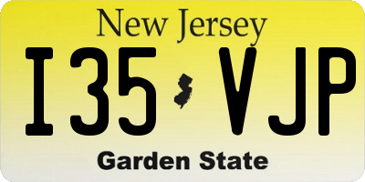 NJ license plate I35VJP