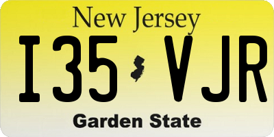 NJ license plate I35VJR