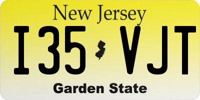 NJ license plate I35VJT